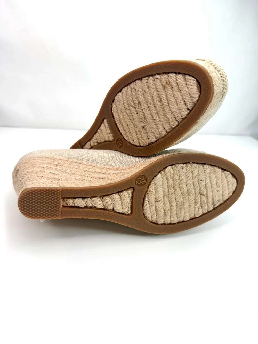 J. Crew Tan Metallic Canvas Woven Seville Espadrille Wedge Pumps